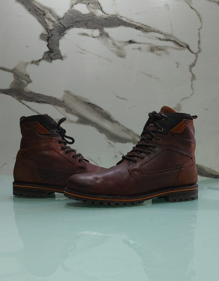 COGNAC LEATHER BOOTS