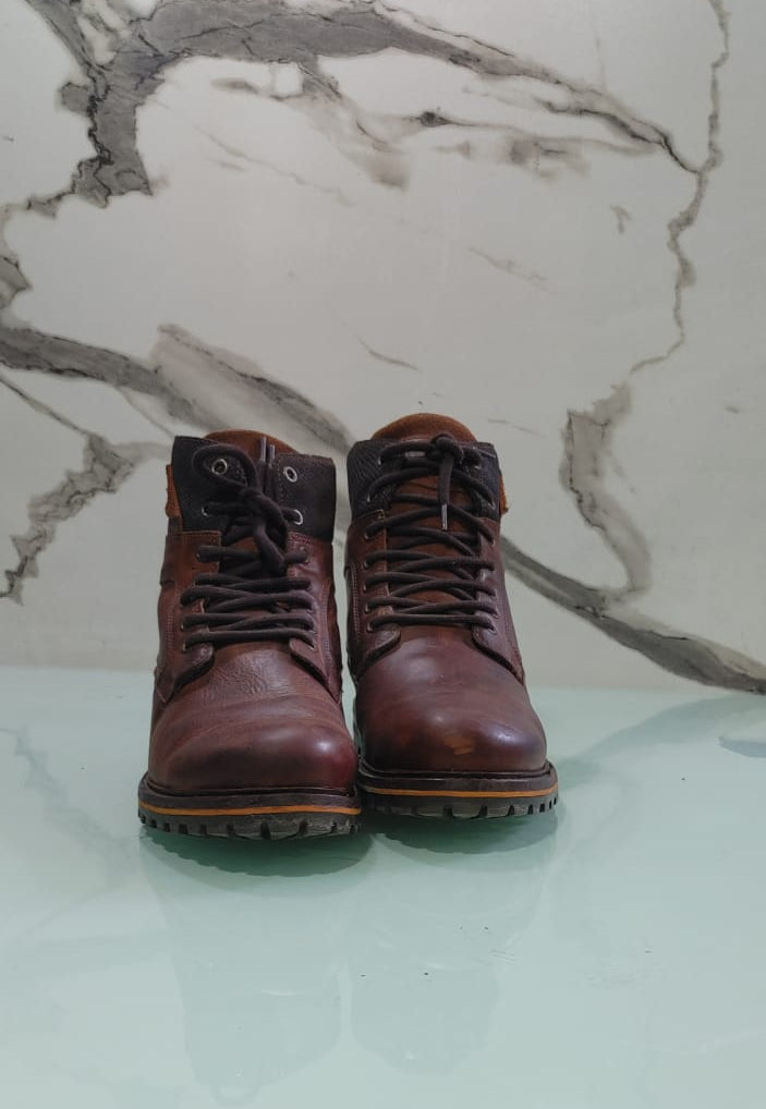 COGNAC LEATHER BOOTS